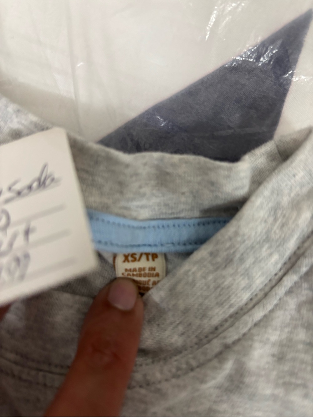 Scotch & Soda Light Gray Tee with Navy Print - Picture 4 of 7